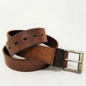 Unbranded Mens Brown Adjustable Leather Buckle Belt Size 36